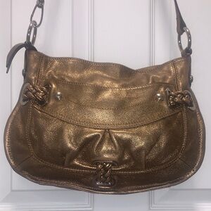 B. Makowsky Leather Bronze/Gold Crossbody w/Dustbag